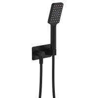 Premium Square Matte Black Hand Shower On Bracket